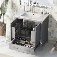 Streamdale 30" Black Bathroom Vanity with Single Sink for Elegant Storage