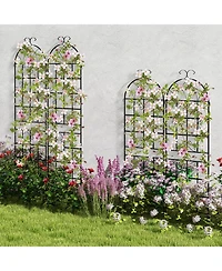 Slickblue 2 Pack 71 x 20 Inch Metal Garden Trellis for Climbing Plants
