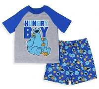 Sesame Street Toddler Boys Cookie Monster Hungry Sleep Pajama Set Short