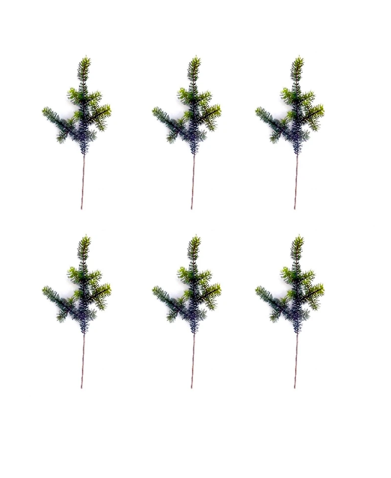 Slickblue Set of 6 Wintry Green Pine Sprays for Seasonal Decoration
