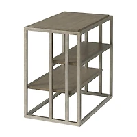 Streamdale Metal Frame Wood Living Room Chairside Table with Shelf