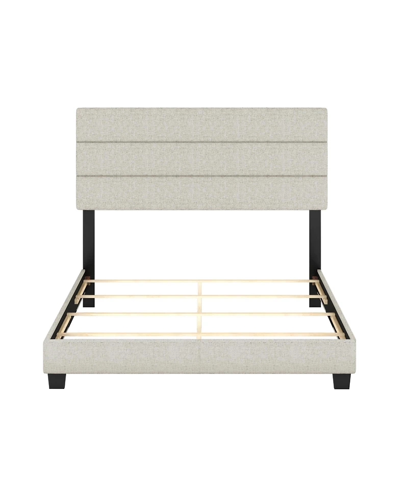 Boyd Sleep Ravenna Upholstered Linen Adjustable Height Headboard Platform Bed Frame
