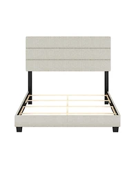 Boyd Sleep Ravenna Upholstered Linen Adjustable Height Headboard Platform Bed Frame