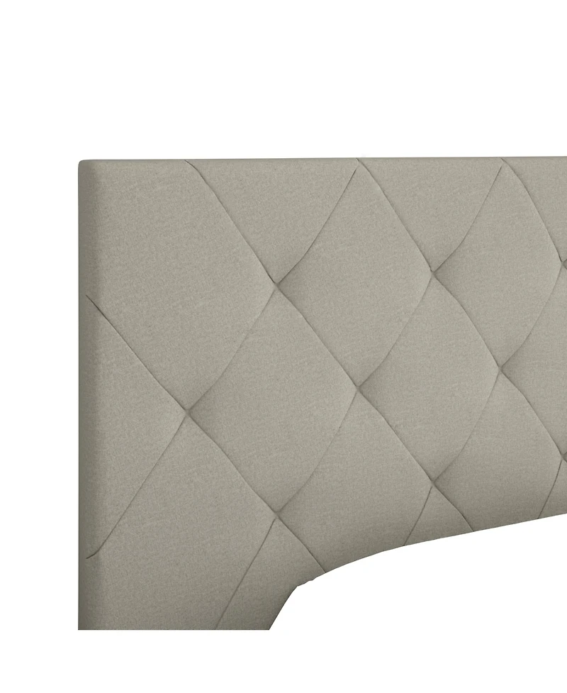 Chloe Linen Upholstered Platform Bed Frame with Adjustable Headboard