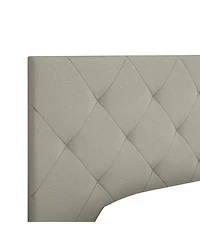 Chloe Linen Upholstered Platform Bed Frame with Adjustable Headboard