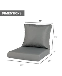 Aoodor Outdoor Chair Cushions Set of 2, 23"x26", Water Resistant Deep Seat with Handle & Adjustable Straps.