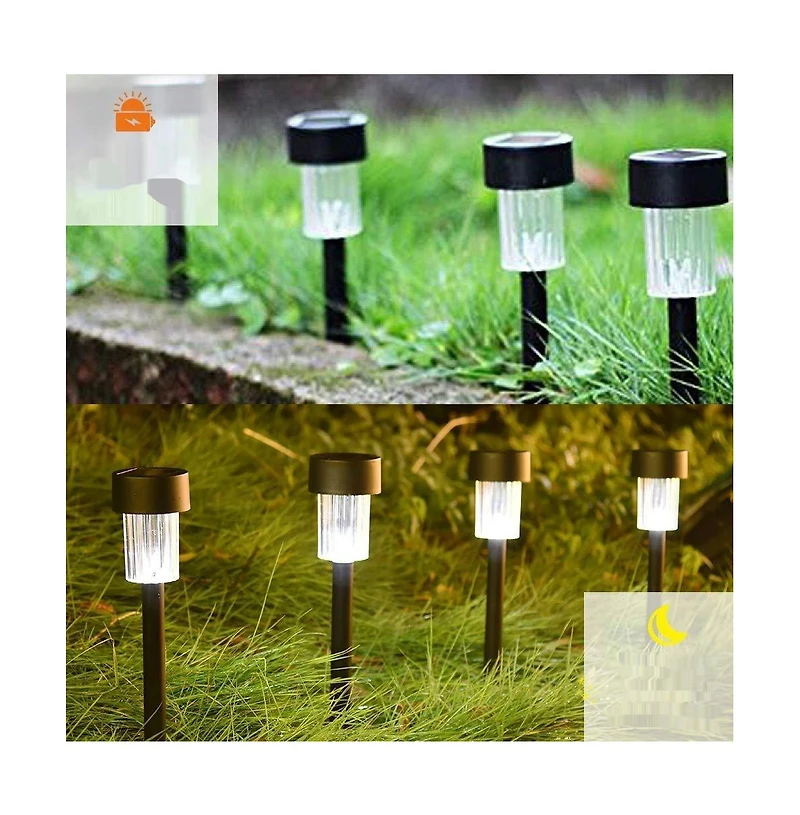 Maggift 12-Pack Solar Outdoor Pathway Lights Weather Resistant for Lawn Patio Driveway
