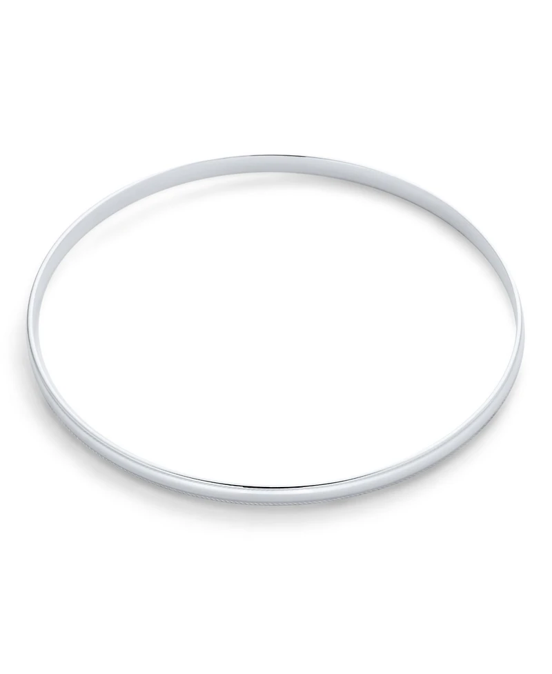Bling Jewelry Plain Simple Dome Milgrain Edge Layering Stacking 3MM Shinny Sterling Silver RoundBangle Bracelet