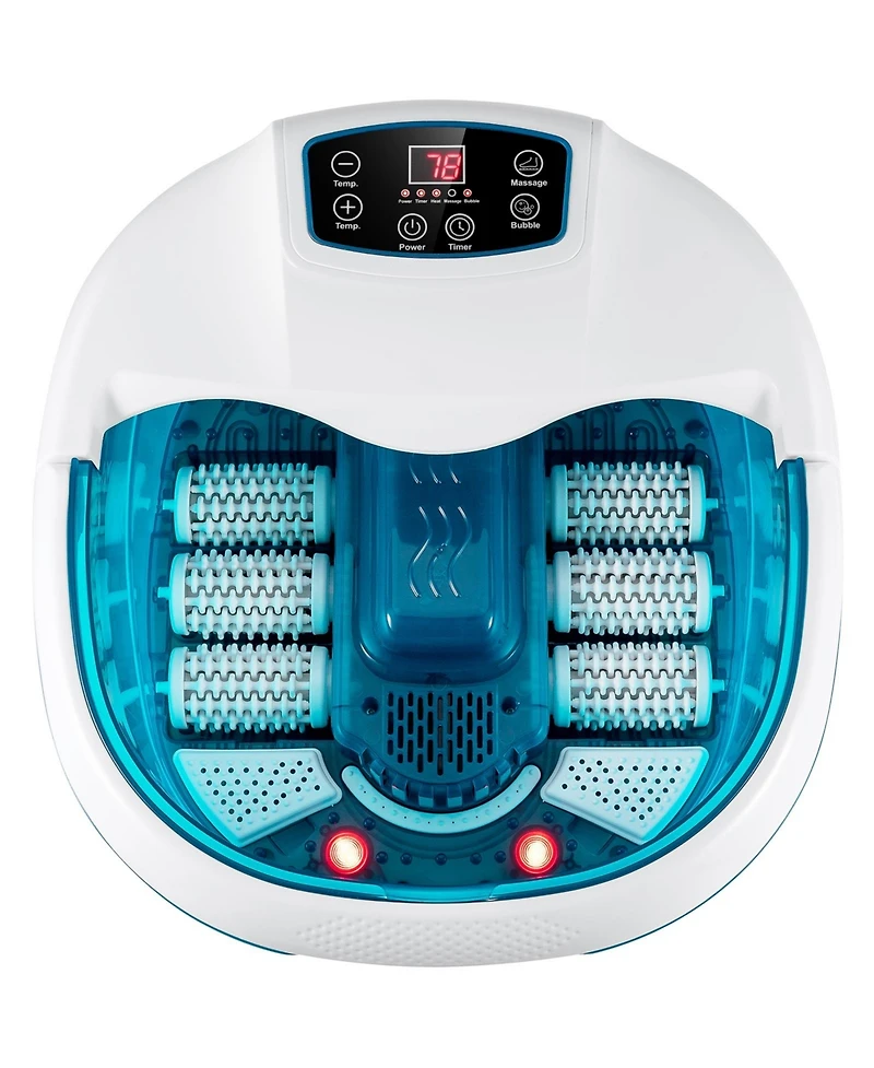 Slickblue Foot Spa Tub with Bubbles and Electric Massage Rollers for Home Use