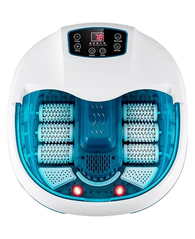 Slickblue Foot Spa Tub with Bubbles and Electric Massage Rollers for Home Use