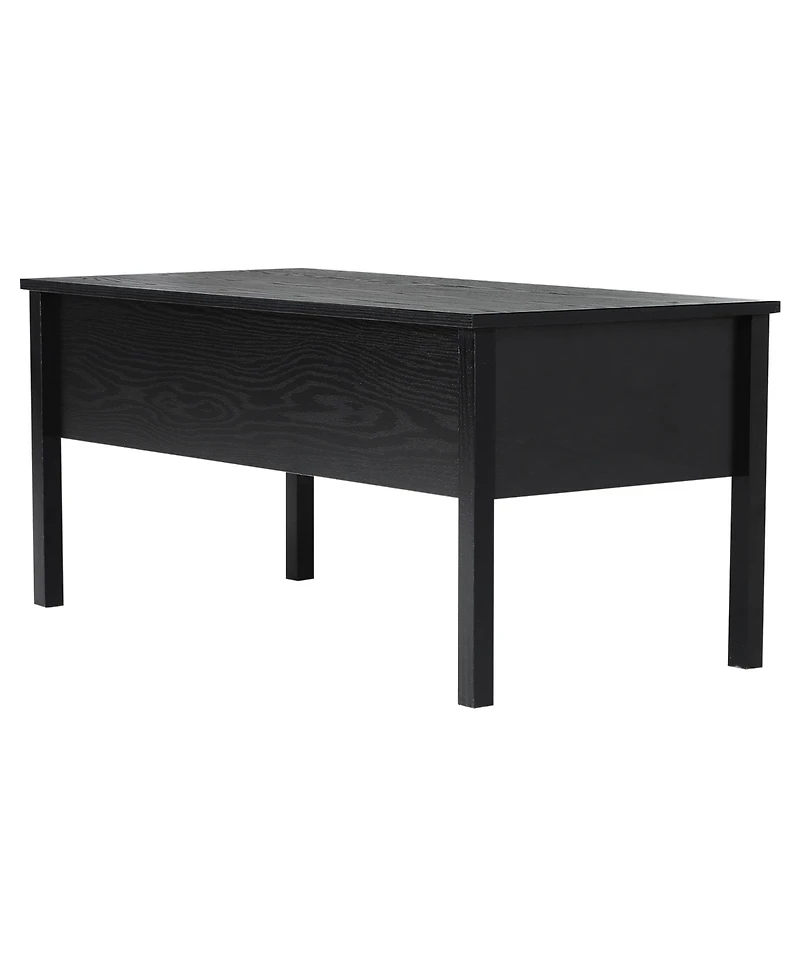 Homcom Wood Living Room End Table Furniture With Lift Top Storage Space, Black