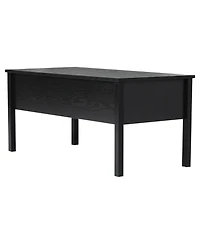Homcom Wood Living Room End Table Furniture With Lift Top Storage Space, Black