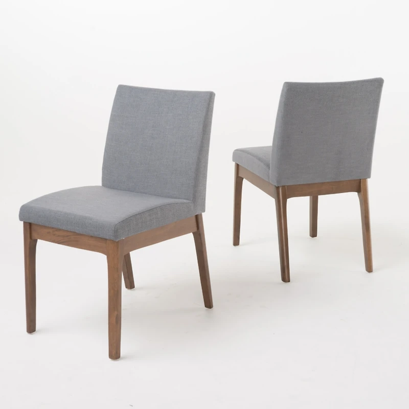 Streamdale Comfortable and Stylish Gray Linen Blended Fabric Dining Chairs