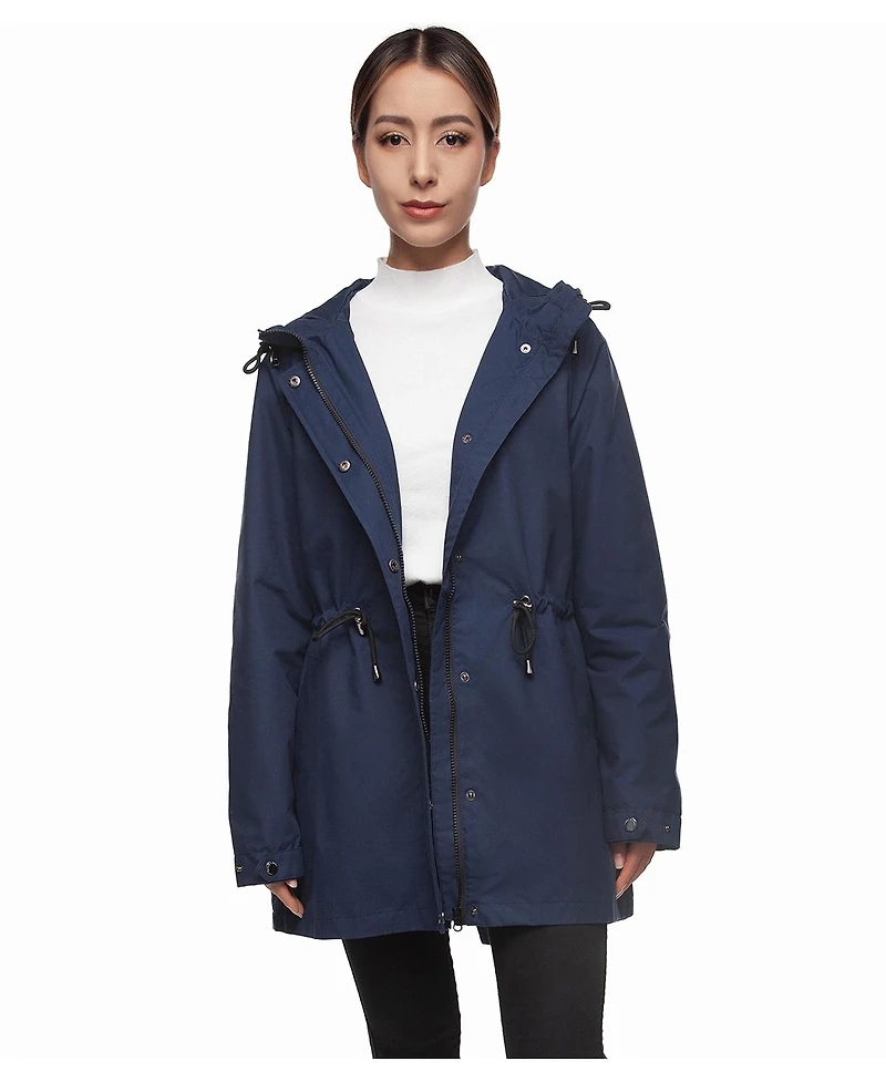 Rokka&Rolla Women's Hooded Anorak Trench Coat