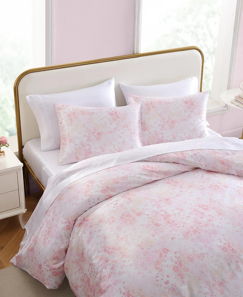 Betsey Johnson Butterfly Garden Satin 2 Piece Duvet Cover Set, Twin