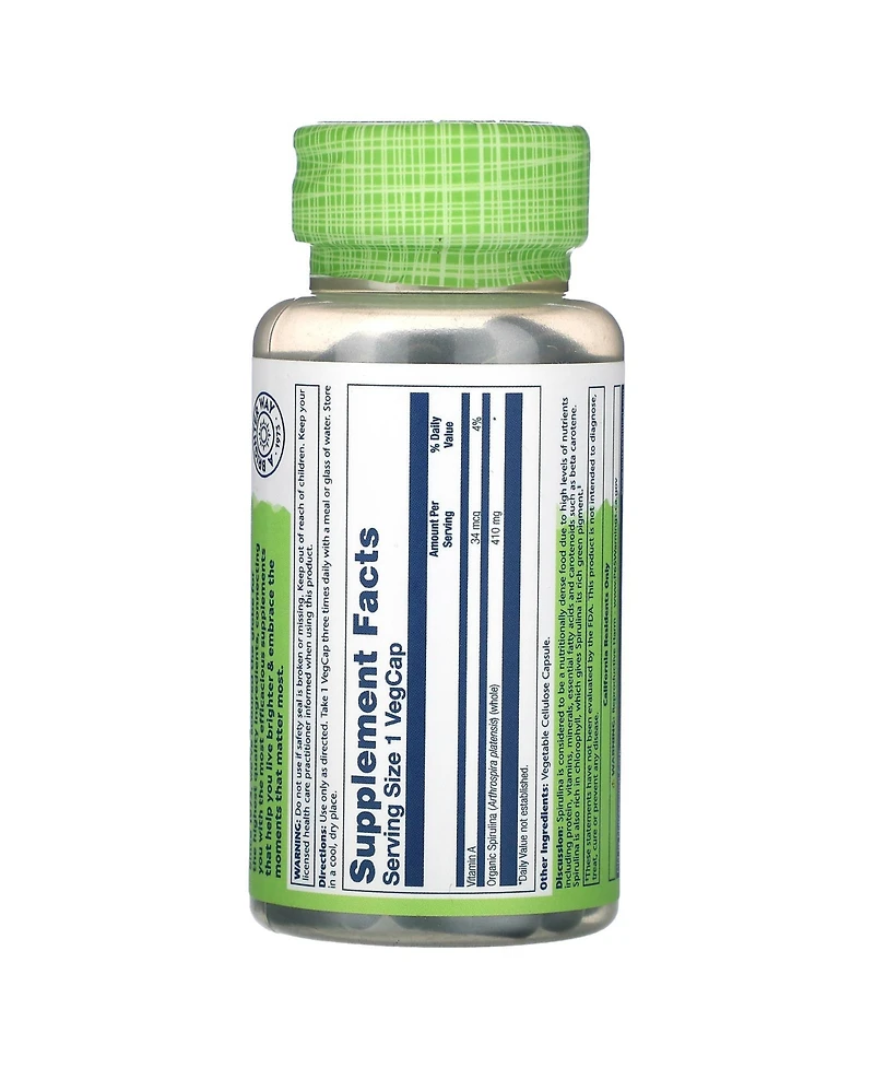Solaray True Herbs Spirulina 410 mg