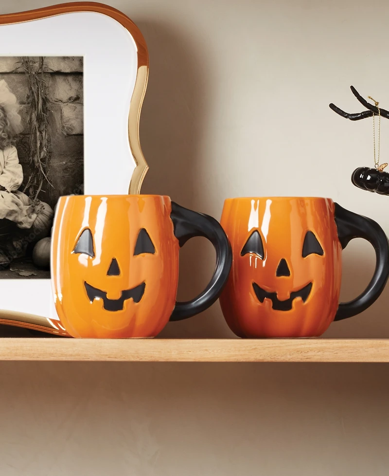 Lenox Porcelain Pumpkin Mugs, Set of 4
