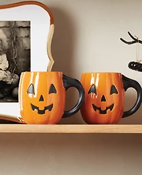 Lenox Porcelain Pumpkin Mugs, Set of 4