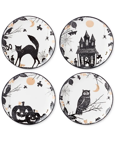 Lenox Vintage Halloween Haunted Assorted Accent Plates, Set of 4