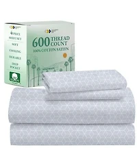 600 Thread Count 100 Cotton Printed Sheet Set California Design Den