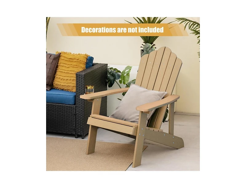 Slickblue Weather Resistant Hips Outdoor Adirondack Chair with Cup Holder