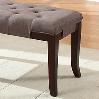 Streamdale Tufted Bench, Fabric, Brown
