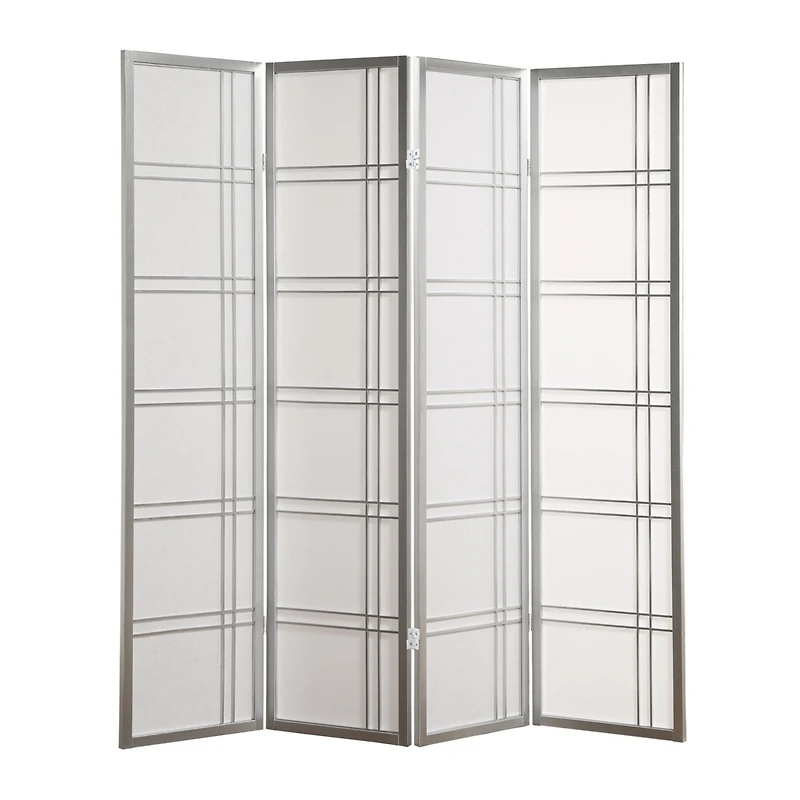 Streamdale Seto 4-Panel Room Divider Screen, Silver