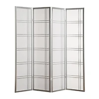 Streamdale Seto 4-Panel Room Divider Screen, Silver