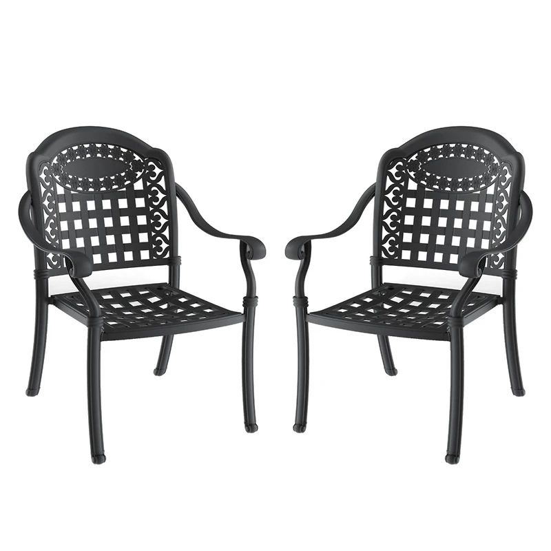 Streamdale Aluminum Stacking Armchair with Cushions, Weight Capacity 350lbs