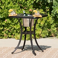 Streamdale Cast Aluminum Bistro Table with Ice Bucket for Summer Dining