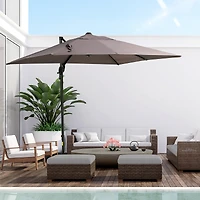 Spacious Cantilever Umbrella with Adjustable Shade, 8x8ft Canopy