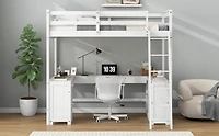 Streamdale U-Shape Loft Bed with Drawers and Shelves