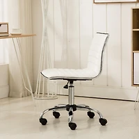 Simplie Fun Chromel Adjustable Air Lift Office Chair, White