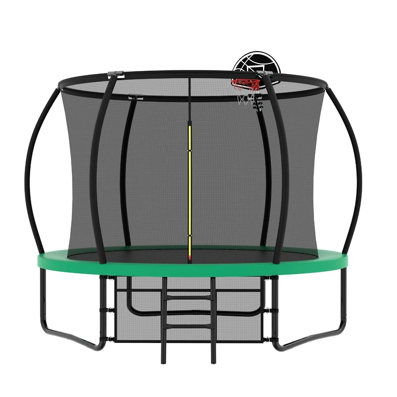 Streamdale 10FT Pumpkin Style Trampoline with Safety Net and Ladder