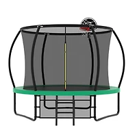 Streamdale 10FT Pumpkin Style Trampoline with Safety Net and Ladder