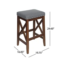 Streamdale Elegant and Durable Fabric Upholstered Barstools with X-Frame Base