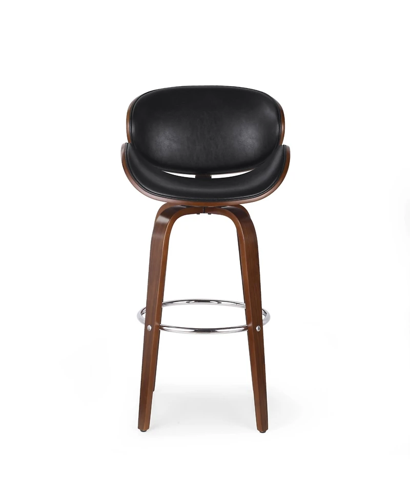 Streamdale Furniture Mid-Century Modern Swivel Bar Stools in Midnight Black