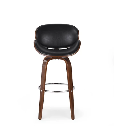 Streamdale Furniture Mid-Century Modern Swivel Bar Stools in Midnight Black