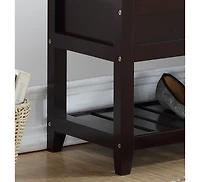 Simplie Fun Rouen Seating Bench with Shoe Storage, Espresso