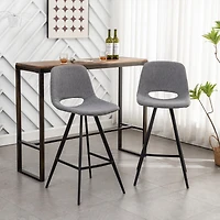 Streamdale Fabric Kitchen 28.25" Counter Height Stools, Set of 2, Gray