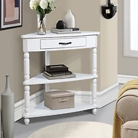Streamdale Furniture Space-Saving Triangular Corner Table with Solid Wood Legs for Small Spaces