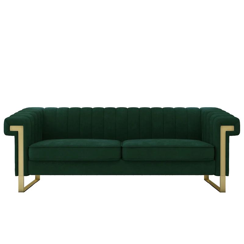 Streamdale Furniture Modern Plush Sofa with Gold Accents Soft, Comfortable, and Stylish