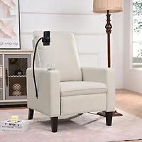 Streamdale Furniture Modern Cozy Fabric Armchair with Adjustable Backrest and Storage