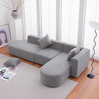 Streamdale Modern L shape boucle Sofa with curved seat (facing right)