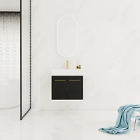 Modern Bathroom Vanity with Unique Resin Sink and Soft-Closing Hinges