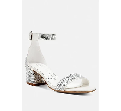 Twerky Rhinestones Embellished Block Sandals