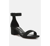 Twerky Rhinestones Embellished Block Sandals