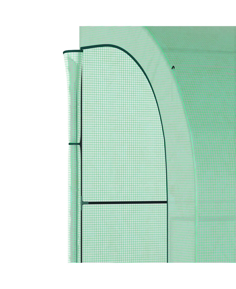 Walk-In Greenhouse with Galvanized Frame, Shelves, and Uv Resistant Cover