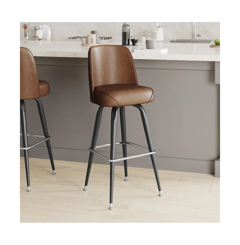 Metal Barstool With Swivel Bucket Seat