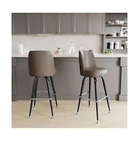 2 Pack Metal Barstool With Swivel Bucket Seat